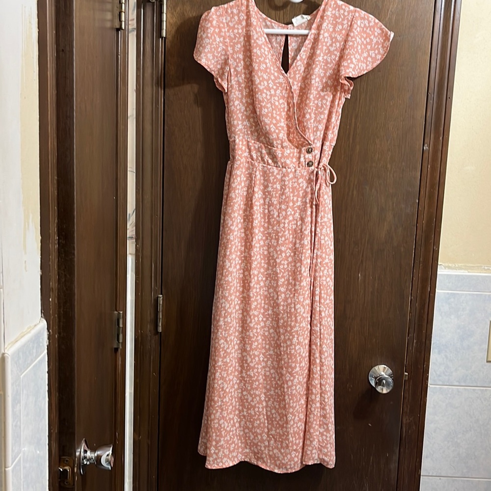 Sienna Sky Light Pink Floral Maxi Dress Size XS